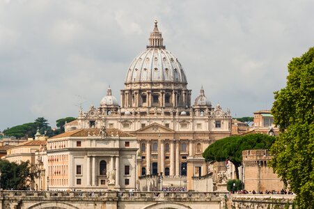 St Peters basilica and river Tibra in Rome, Italy photo