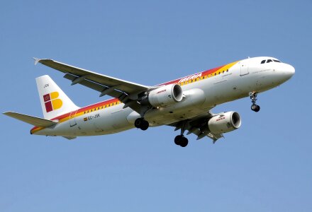 Iberia A320-200 lands at London Heathrow Airport