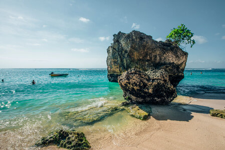 Large Rock on Bali Beach photo
