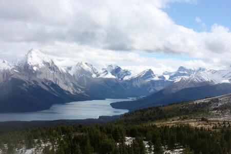 Maligne Lake from the Bald Hills in Jasper National Park photo