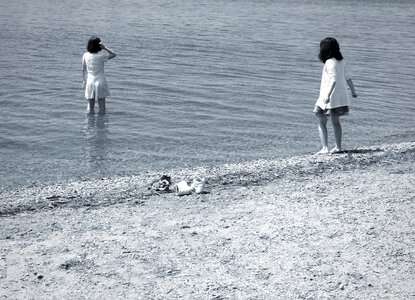 Black and white water sea