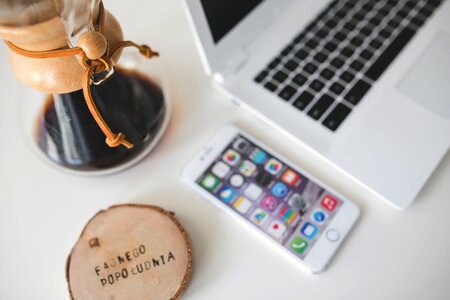 Minimal Desk and Coffee photo