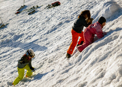 Children Playing on the Snow photo