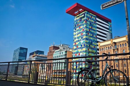 Architecture bicycle blue sky