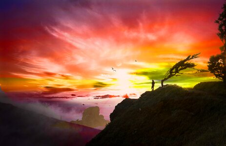 Rock sky nature