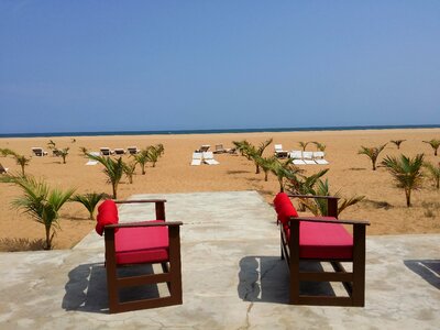 Chair beach sand photo