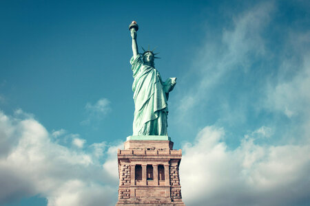 Frontal view of the Statue of Liberty, New York City
