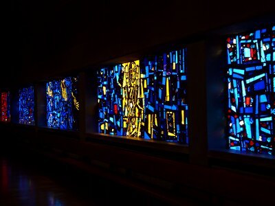 Colorful glass colorful church photo