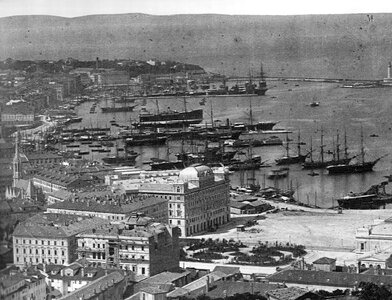 View of Trieste in 1885 in Italy photo