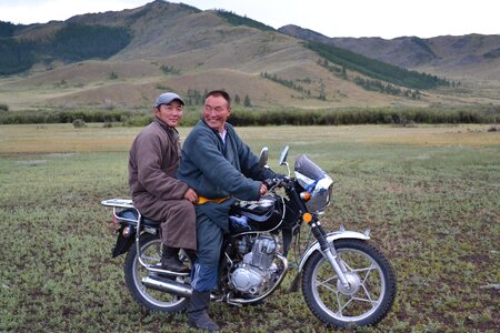 Motorcycle meeting men