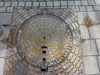 Cast Iron manhole covering photo