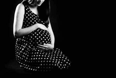 Pregnant Woman Black White Minimal photo