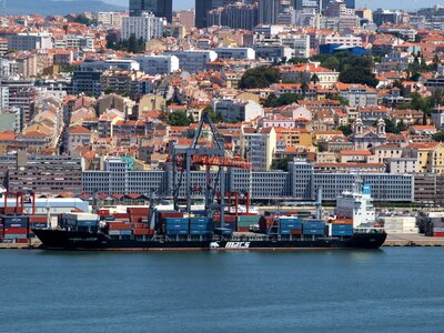 Harbor in Lisbon, Portugal photo