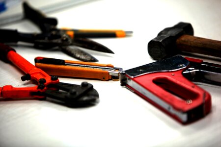 Scissors stapler pencil