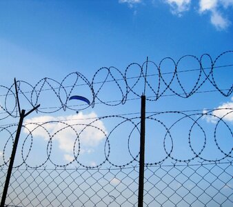 Falling gliding drifting fence photo