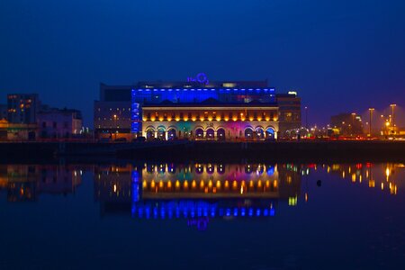 Water building blue photo