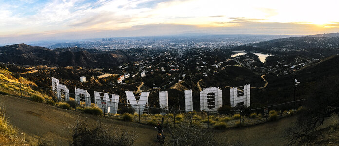 Hollywood looking down at Los Angeles, California photo