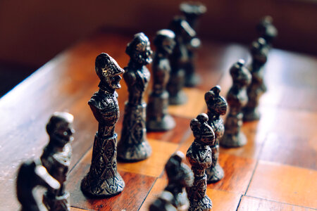 Silver Chess Pieces photo