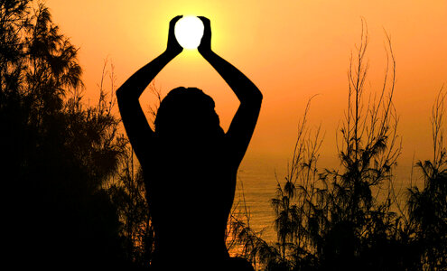 Yoga Pose Sunset photo