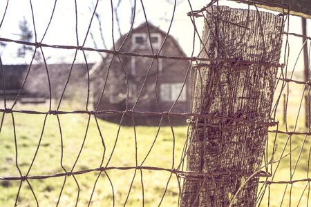 Barn fence wire mesh photo