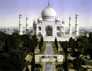 Historical 1890 View of the Taj Mahal in India photo
