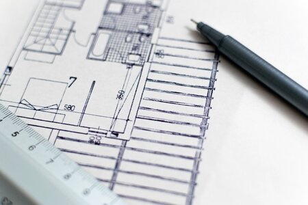 Architecture Drawing Ruler Pen photo