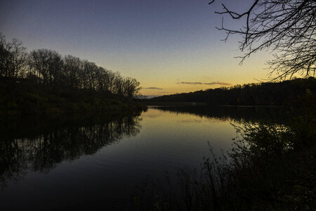 Dusk Landscape over Lake Le Aqua Na State Park, Illinois photo