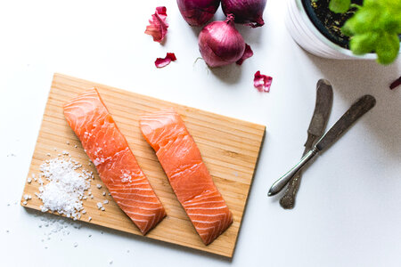 Salmon fillets photo