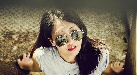 Sunglasses summer girl photo
