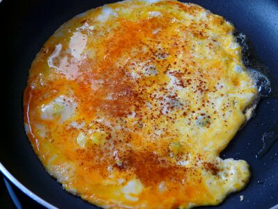 Omelette fry up delicious photo