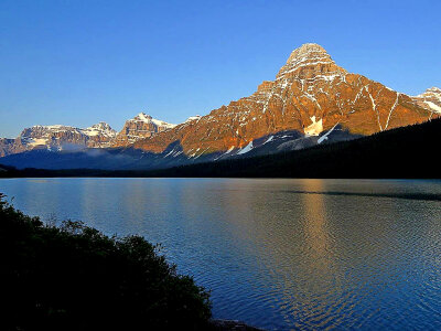 Mountain and Lake landscape scenic in Banff National Park, Alberta, Canada photo