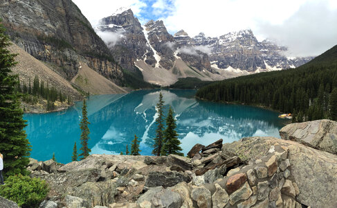 Beautiful Reflective lake scenic landscape in Banff National Park, Alberta, Canada