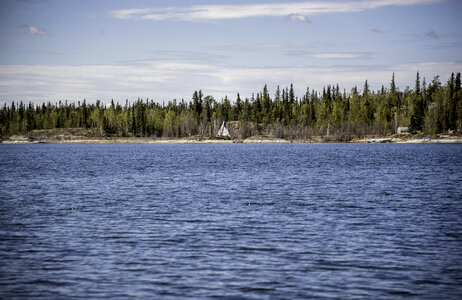 Tent on the other side of the lake on the Ingraham Trail photo