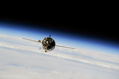 Soyuz Spacecraft Approaches International Space Station photo