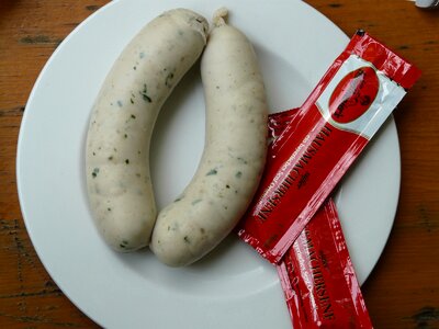 Mustard food white sausage breakfast