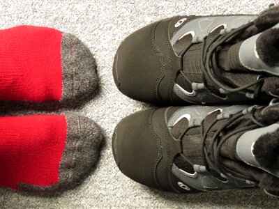 Warm socks feet photo