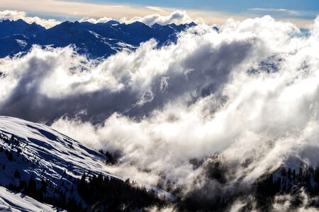 Clouds mountain peak mountains