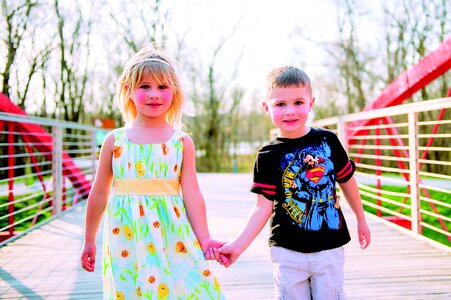 Children holding hands cute photo