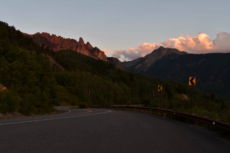 Asphalt dusk freeway photo