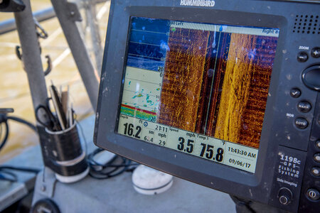U.S. Fish and Wildlife Service boat, The Magna Carpa, 360-degree fish-finder