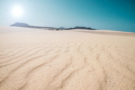 Sand dunes in Fuerteventura desert photo
