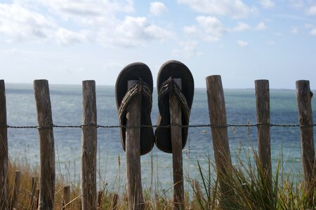 Sandals flip flops sea