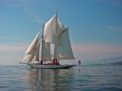 Sailing boat lake water photo