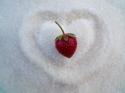 Heart red wild strawberry