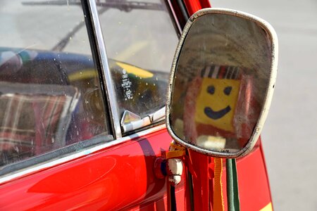 Mirror reflection smile photo