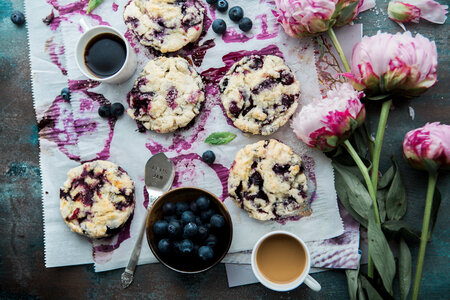 Composition of Homemade Blueberry Cookies photo
