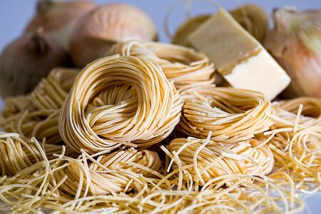 Pasta nests durham wheat italian photo