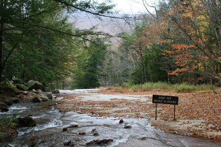 New Hampshire autumn stream in the white mountains area photo