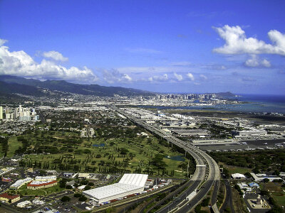 Aerial View of Honolulu, Hawaii photo