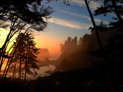 Sunset landscape at Olympic National Park, Washington photo
